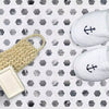 Meteorite Hexagon Authentic White and Grey Marble Mosaic Wall and Floor Tile on Floor Close Up 2