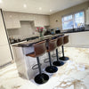 Orca Ash White and Gold Marble Effect Tiles in Kitchen