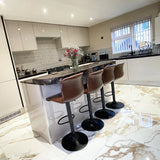 Orca Ash White and Gold Marble Effect Tiles in Kitchen 