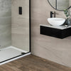 Alixa Minx Brown Stone Effect Ceramic 900x300mm Wall Tile in Bathroom Close up 2