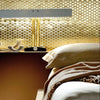 Allure Gold Hexagon Mosaic Wall Tile on Bedroom Wall