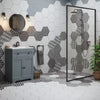 Amsterdam Matt Hexagon Monochrome Décor Pattern Wall and Floor Tile in Bathroom on Wall and Floor, and Inside Shower Enclosure, mixed with matching plain white hexagon tiles