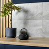 Ark Slate Cloud Grey Stone Effect 30x60cm Porcelain Wall and Floor Tile in Kitchen Close Up
