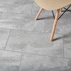 Ark Slate Cloud Grey Stone Effect 30x60cm Porcelain Wall and Floor Tile on Floor Close up
