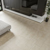 Ark Slate Ivory Honeycomb Stone Effect 30x60cm Porcelain Wall and Floor Tile on Floor in Open Plan living room with dark grey tv cabniet 2