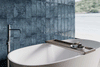Artisan Oasis Blue Bevelled Speckle Gloss Ceramic Subway Metro 100x300mm Wall Tile on Bathroom Wall