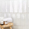 Artisan White Metro Subway Ceramic Wall 100x300mm Tile on Bathroom Wall