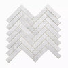 Authentic Marble White and Grey Herringbone Wall and Floor Mosaic Tile Product Photo 2