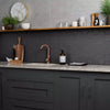 Avatar Matt Deep Black Hexagon Porcelain Wall and Floor Tile in Kitchen used as a splashback