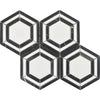 Bianco Noir Hexagon White and Black Authentic Marble Mosaic Wall and Floor 305x265mm Tile Product Photo