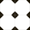 Black and White Traditional Diamond Pattern Ceramic Wall and Floor Tile Product Photo