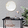 Bordou White and Black Authentic Marble Wall and Floor Mosaic Tile as Office Feature Wall