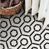 Bordou White and Black Authentic Marble Wall and Floor Mosaic Tile on Bathroom Floor