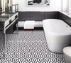 Bordou White and Black Authentic Marble Wall and Floor Mosaic Tile on Bathroom Floor 2