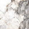 White Marble Effect Tile with Heavy Grey Veining and Beige Features