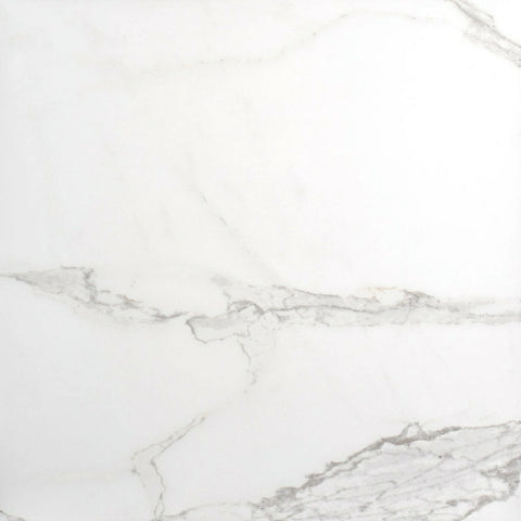 60x60cm Polished Porcelain Tile with Soft Carrara White Marble Effect Design