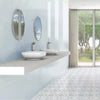 Chloe Light Blue Start Soft Patterned Floor Ceramic Tile on Bathroom Floor