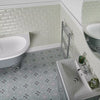 Chloe Light Green Start Soft Patterned Floor Ceramic Tile on Bathroom Floor 2