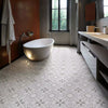 Chloe Light Grey Start Soft Patterned Floor Ceramic Tile on Bathroom Floor