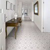 Chloe Light Grey Start Soft Patterned Floor Ceramic Tile on Hallway Floor