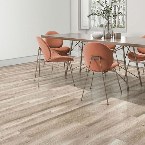 Choo Ash Beige Oak Porcelain Wood Effect 15x58cm Wall and Floor Tile in Living Room