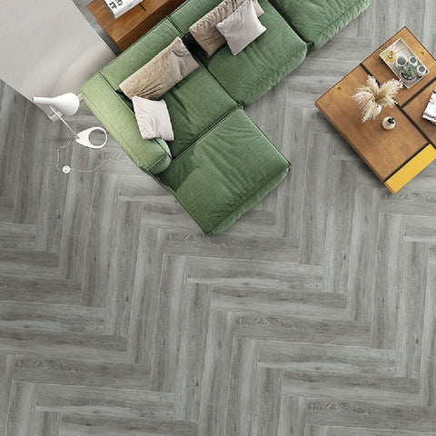 Choo Ash Grey Porcelain Wood Effect 15x58cm Wall and Floor Tile in Living Room