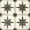Compass Black and White Pattern Floor Ceramic Tile Product Photo