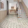 Compass Grey and White Pattern Floor Ceramic Tile on Hallway Floor