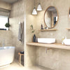 Creama Marfil Beige Matt Stone Effect Ceramic Wall 300x600mm Tile on Bathroom Wall