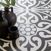 Devonstone Black Pattern Wall and Floor Ceramic 45x45cm Tile Close Up