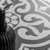 Devonstone Black Pattern Wall and Floor Ceramic 45x45cm Tile Close Up 2