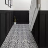 Devonstone Black Pattern Wall and Floor Ceramic 45x45cm Tile in Hallway