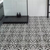 Devonstone Black Pattern Wall and Floor Ceramic 45x45cm Tile on Bathroom Floor 2