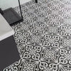 Devonstone Black Pattern Wall and Floor Ceramic 45x45cm Tile on Bathroom Floor 3
