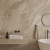 Elysian Onyx XL Sandstone Beige 600x1200mm Polished Porcelain Marble Effect Wall and Floor Tile