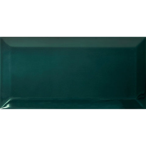 Emerald Green Gloss Bevelled Metro Subway Ceramic 100x200mm Wall Tile Product Photo