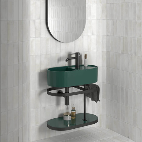 Enrichio Cloud White Stone Effect 18x6cm Wall and Floor Tile In Bathroom
