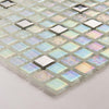 Fairy White Shimmer Glass Square Mosaic Wall Tile Product Photo 3