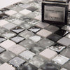 Galactic Grey, Black, and White Glass and Stone Mosaic Wall Tile Product Photo 2