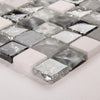 Galactic Grey, Black, and White Glass and Stone Mosaic Wall Tile Product Photo 3