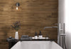 Heritage Classic Deep Brown Wood Effect 15x60cm Porcelain Wall and Floor Tile Product in Bathroom