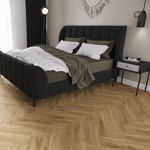 Heritage Wood Effect Classic Wood Effect 15x60cm Porcelain Wall and Floor Tile in Bedroom