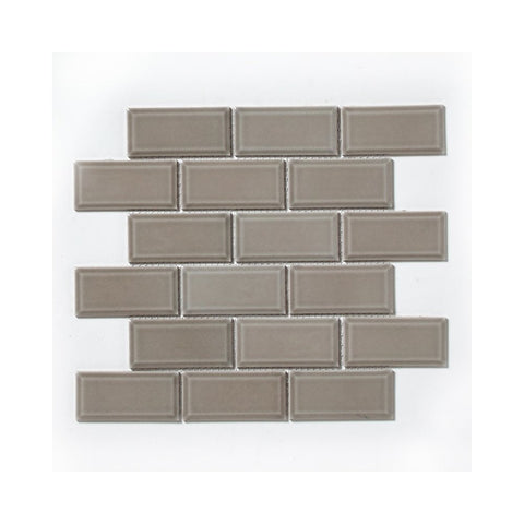 Light Grey Bevelled Metro Ceramic Mosaic Wall Tile Product Photo 1