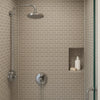 Light Grey Bevelled Metro Ceramic Mosaic Wall Tile in Shower Enclosure