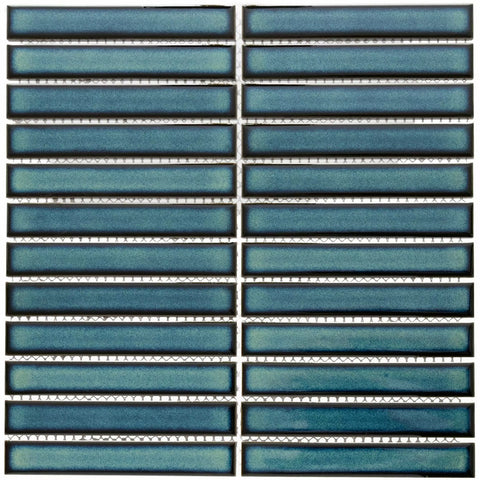 Linea Arlo Verde Mare Blue and Green Rectangle Mosaic Porcelain Wall Tile Product Photo