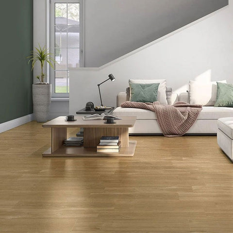 Mès Classic Wood Effect Porcelain 58x15cm Wall and Floor Tile in Living Room