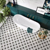 Maple White Star Patterned Ceramic Floor 450x450mm Tile on Bathroom Floor From Above