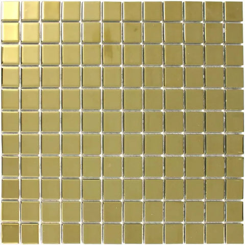 Metallica Gold Glass Square Wall Mosaic Tile Product Photo 1