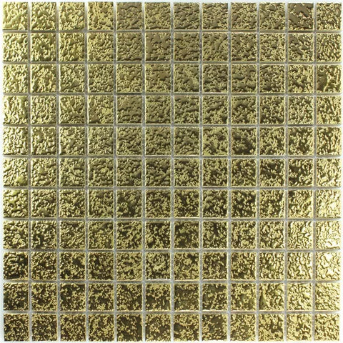 Metallica Lava Gold Textured Square Mosaic Wall Tile Product Photo 1