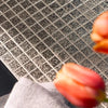 Metallica Lava Silver Textured Square Mosaic Wall Tile Close up